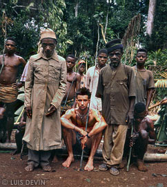 Luis Devin during a public ritual of the Baka Pygmy initiation