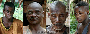Pygmy men (portraits)