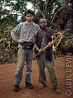 Pygmy hunter with crossbow, quiver and poisoned arrows