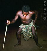 Pygmy dancer interpreting a mythological character